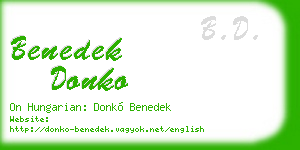 benedek donko business card